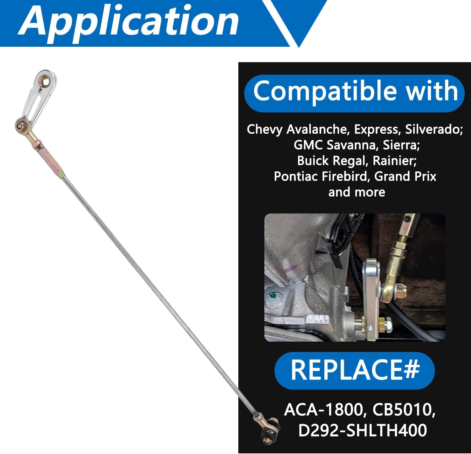 TXRIXZ Adjustable Transmission Column Shift Linkage Kit Compatible With Chevy GM TH200 2004R TH350 TH400 TH700R4 4L60 4L60E 4L80E Transmission (21" shift rod)