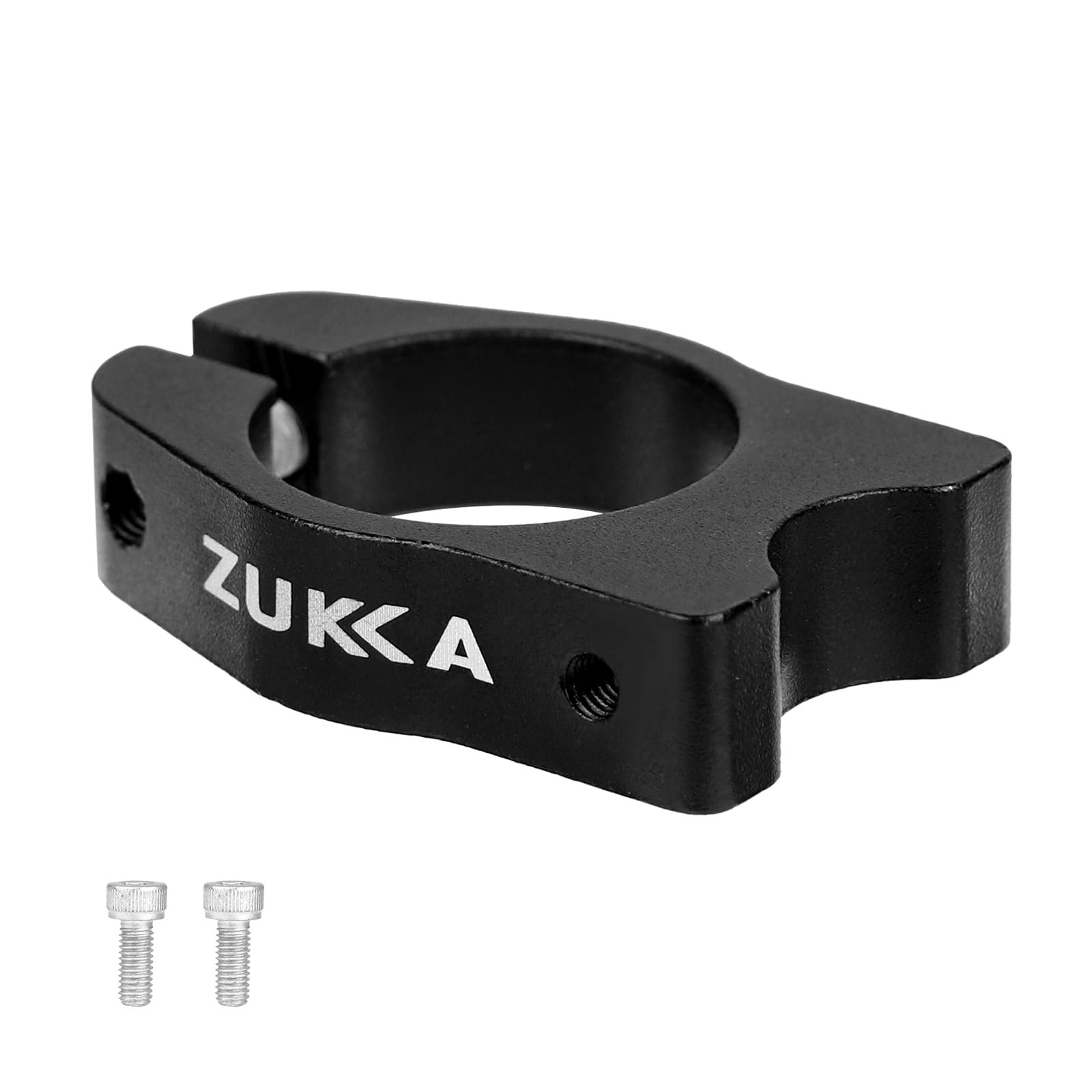 Bike Seat Clamp 31.8mm/ 1.25 inch with Installation Holes for Bicycle Rear Rack Bike Cargo Rack Aluminium Alloy Seat Post Clamps, Black