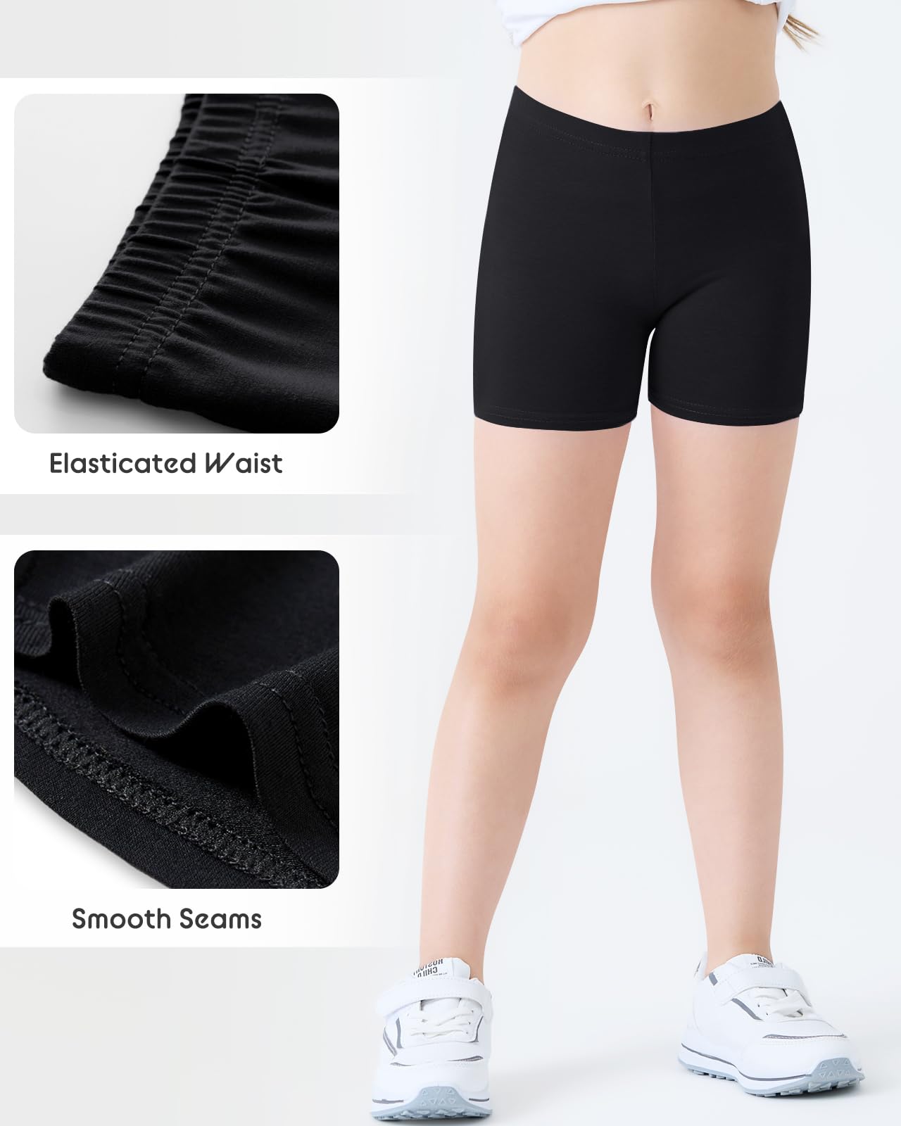 Adorel Girls Shorts Cycling Short Leggings Sports Cotton Summer Pack of 3 - 5