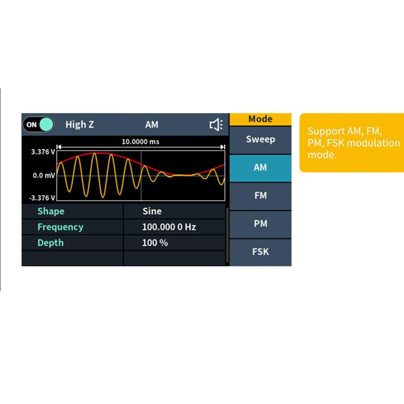 Fafeicy Generador de Señal DGE1030 30MHz, Generador de Forma de Onda Arbitraria de 1 μHz a 30MHz con Más de 160 Formas de Onda AM FM Modulación FSK para Ingeniería de Pruebas de (Enchufe de la UE)