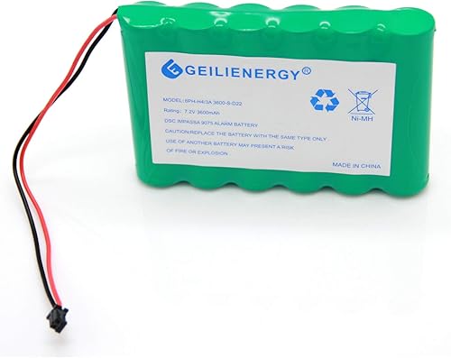 Miniatura 4 de Batería de 3600 mAh compatible con el sistema de seguridad inalámbrico DSC IMPASSA 9057, 6PH-H-43A3600-S-D22 repuesto 7.2V batería recargable Ni-MH