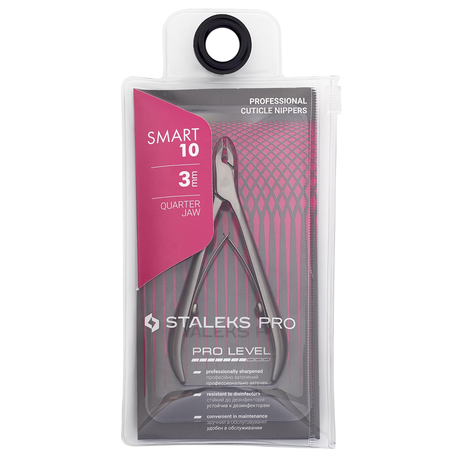 STALEKS PRO Pinza professionale per cuticole 3 mm. Acciaio inossidabile. Smart 10-3