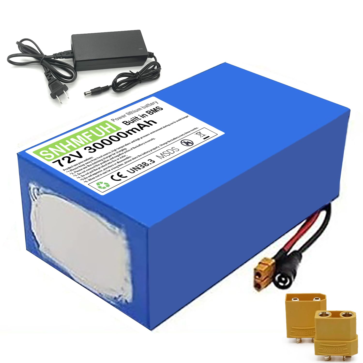 Li-Ion E-Bike Battery 72V 20AH 30AH with 80A BMS and 84V 5A Charger for Mountain Bike Golf Cart Tricycle Motor 1500W - 3000W