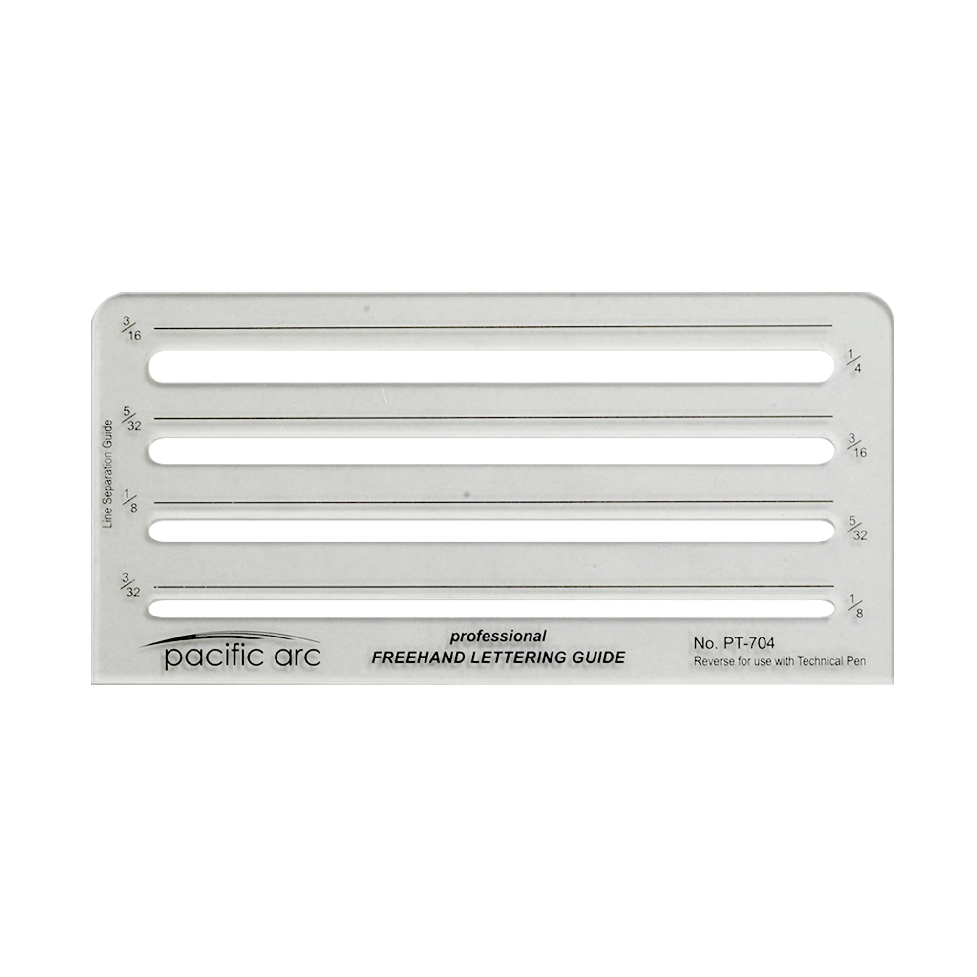 Pacific Arc - Freehand Lettering Aid Template - Stencil for Professional or School Work - 3.375” x 6.875