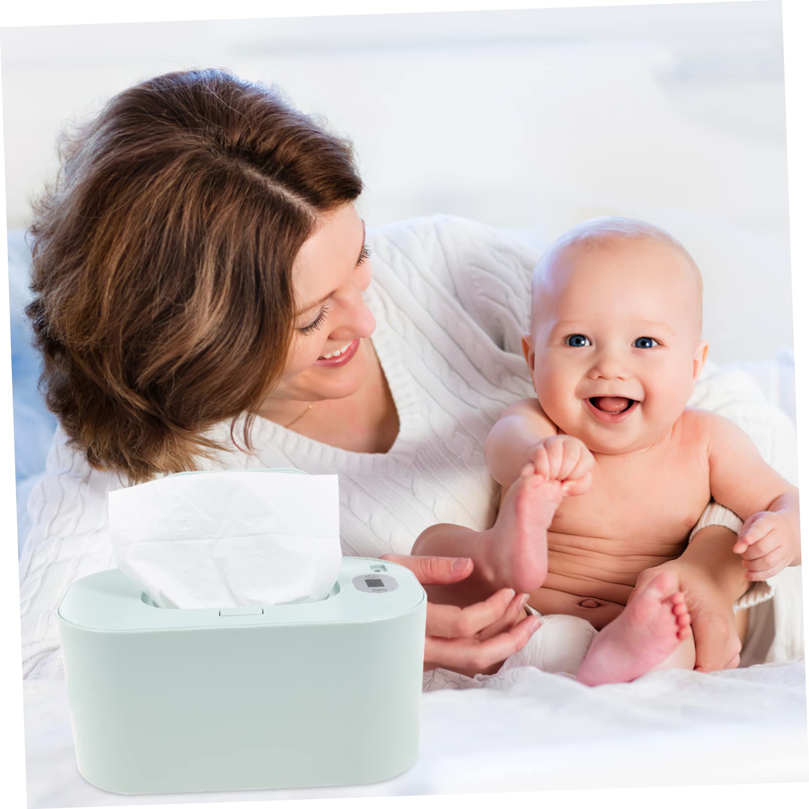 Tragbarer USB Feuchttuchwärmer für Babys, Grün, Temperaturwählbar