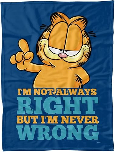 LOGOVISION Garfield Never Ever Wrong - Manta polar de 60 x 80 pulgadas