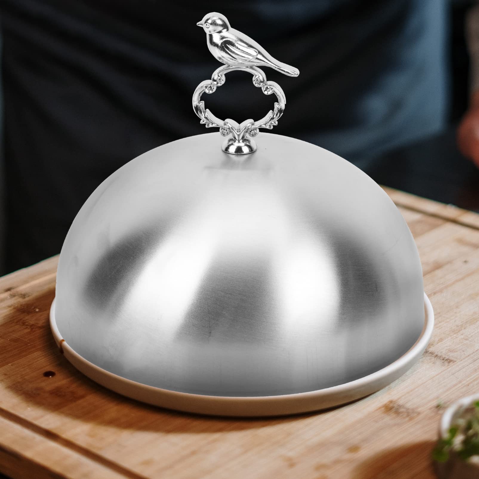 Teokantz 4 Pièces Cloche Plancha En 304 Acier Inoxydable, 16×10.5 CM Cloche Burger, Cloche Barbecue Avec Tournevis, Cloche De Cuisson Pour Plancha