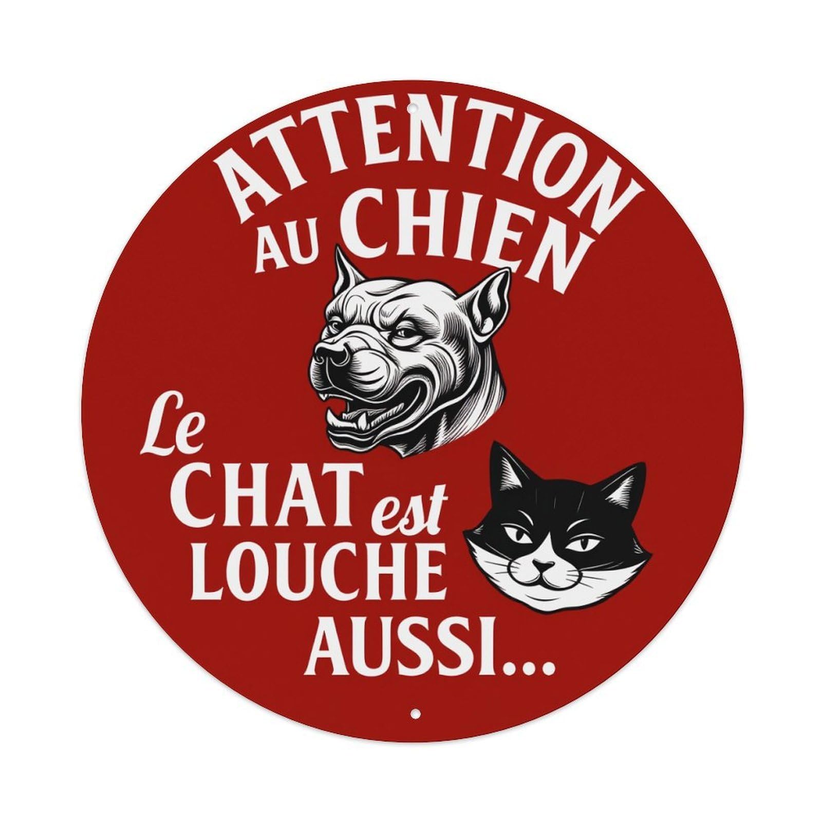 Jdfenggu Vintage Attention To The Dog The Cat Is Shifty Too Retro Metal Tin Sign, Metal Poster For Bar, Home, Man Cave, Kitchen, Laundry Room Art Decor 8X8 Inch