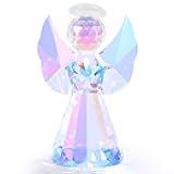 YWHL Colorful Crystal Guardian Angel Figurine, Angel Statue Gifts for Women Men, Art Collectible for Home Office Decor