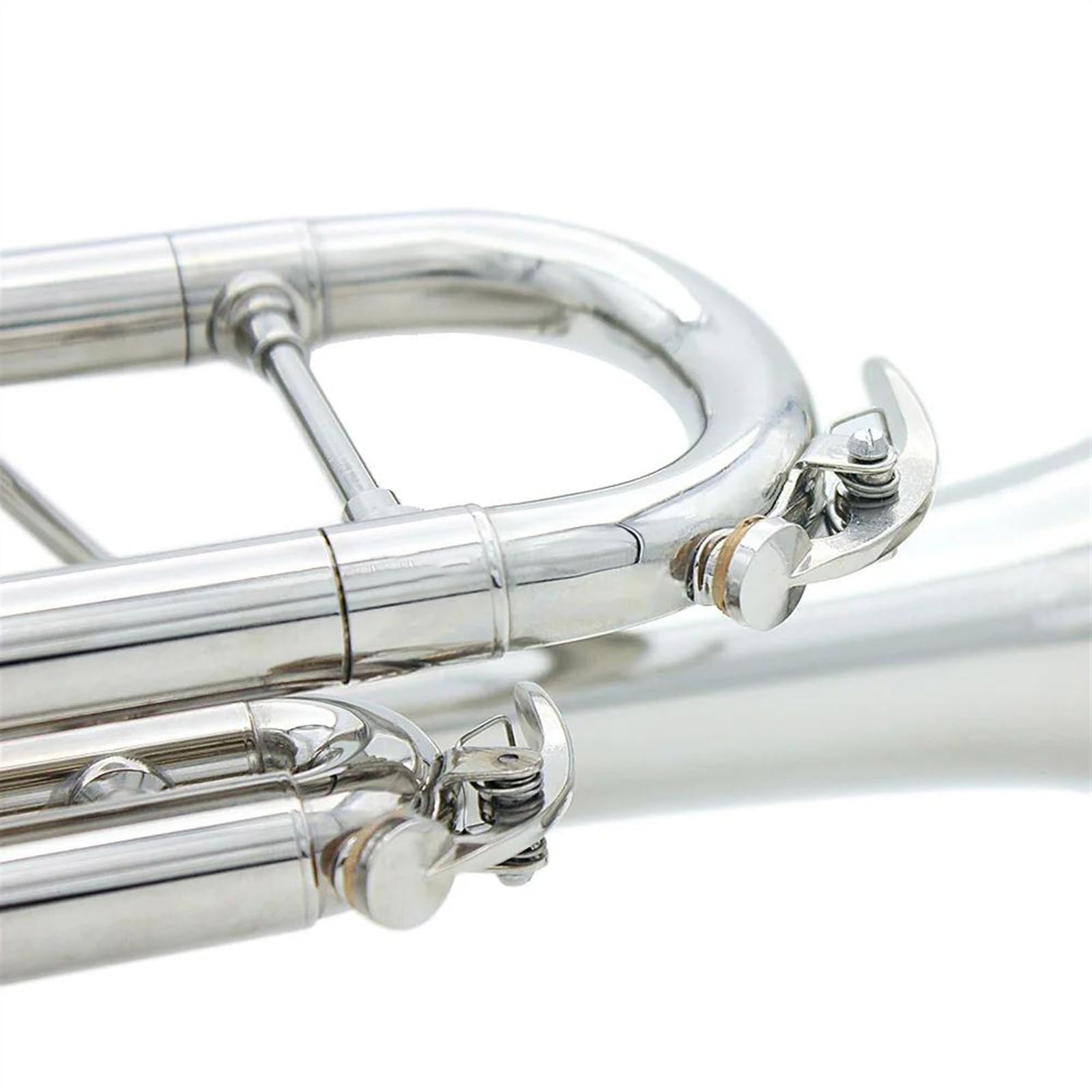 Trąbki Trąbka Bb B Flat Mosiądz Wykwintne Rękawiczki Instrumenty Profesjonalna I Trwała Trąbka Dla Początkujących(Silver)