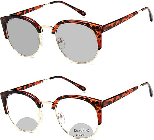 mincl Gafas de sol de transición fotocromáticas bifocales para hombres y mujeres, aumento cercano y lejano, presbicia antifatiga