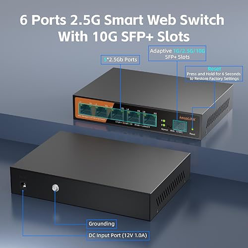 Miniatura 2 de Switch PoE Gigabit de 24 puertos no administrado, con 24 puertos PoE+ y 2 ranuras SFP, alimentación incorporada de 300 W, compatible con