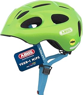 ABUS Youn-I MIPS Children's Helmet with Light, Reflectors and Impact Protection (MIPS) for Girls and Boys