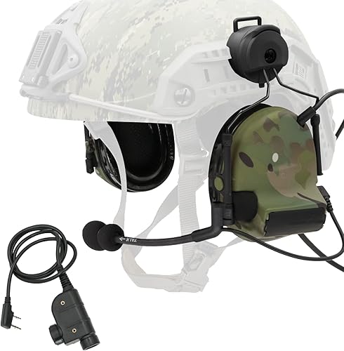Miniatura 9 de COMTA 2 - Auriculares tácticos tipo casco con U94 PTT de 2 pines, auriculares con cancelación de ruido, para tiro de caza de airsoft