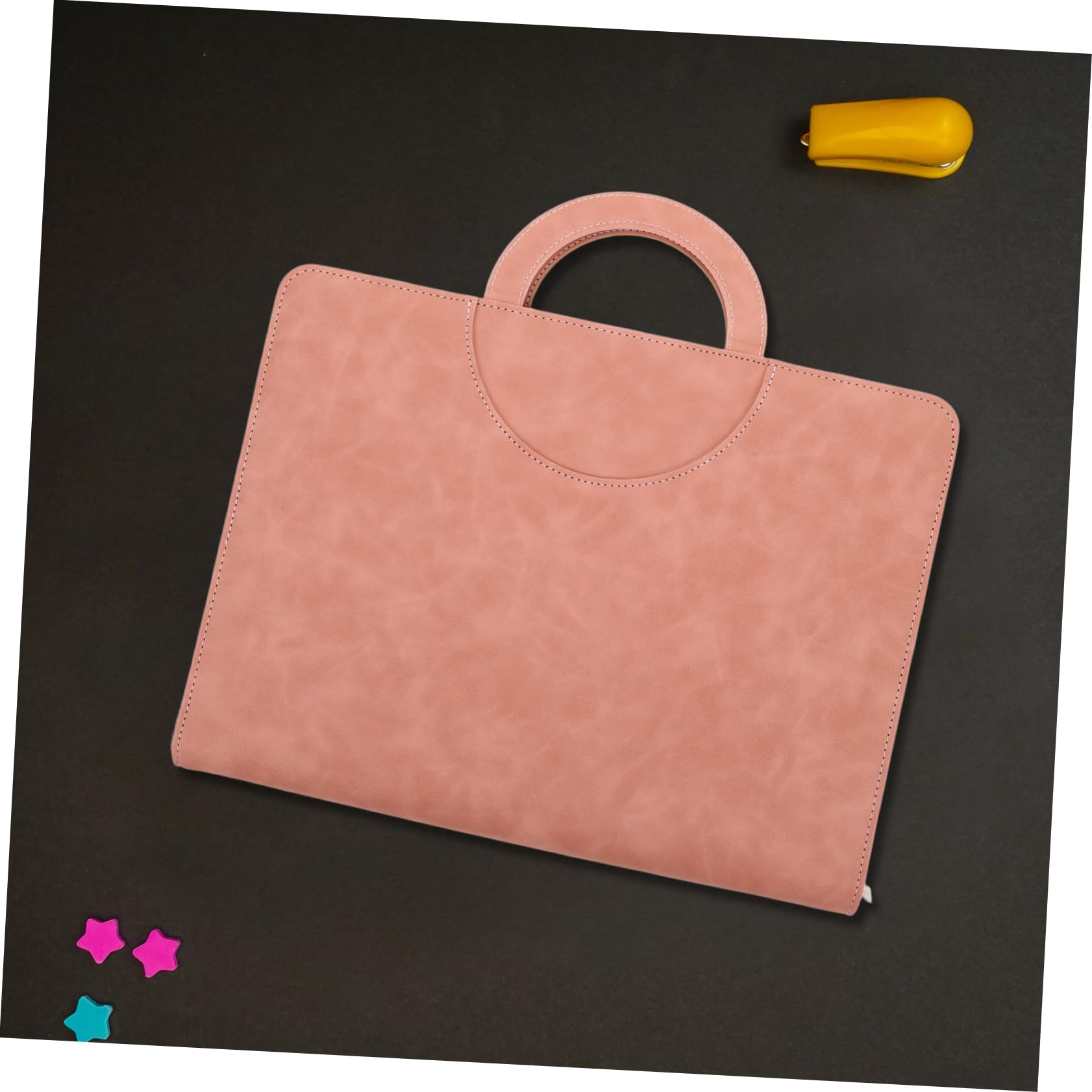 Organizer per Documenti A4 in Pu con Chiusura a Cerniera Sicura, Custodia Porta Documenti Rosa per Viaggi e Utilizzo Quotidiano, Protegge Certificati e Passaporti