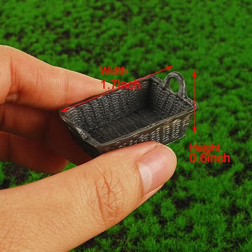 Miniatura 6 de WFashion 8 piezas 1/12 Mini casa de muñecas en miniatura cesta de pan de comida accesorios de decoración para casa de muñecas