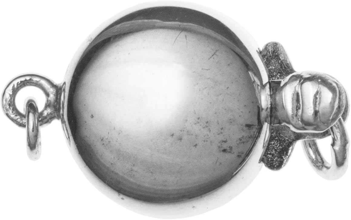 Dreambell .925 Sterling Silver 1 Strand Round Button Pearl Box Clasp Connector Switch Bead
