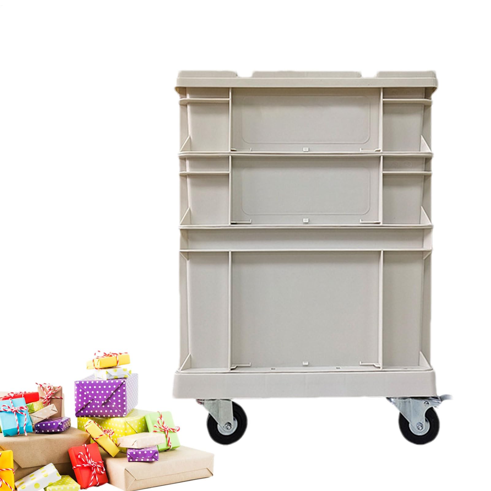 Scatola Di Deposito Con Ruote Stile Industriale Resistente Impilabile | Contenitori Per Piante E Archiviazione Con Ruote Per Utensili Vestiti Giocattoli Casa Ufficio Soffitta Seminterrato Esterno
