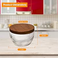 Vista 2 de Azucarero con tapa, contenedor de azúcar de mármol con madera de acacia natural, bodega de sal con tapa, tarro de azúcar, recipiente de sal