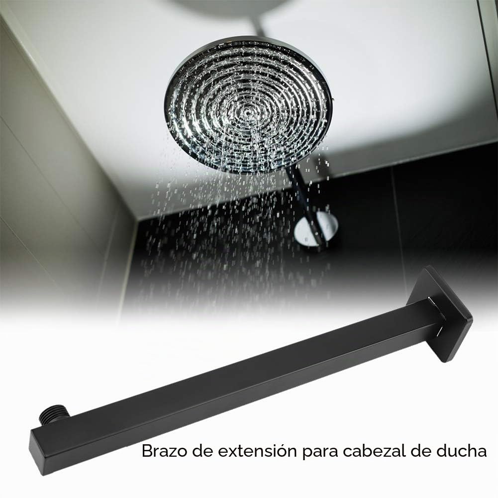 Brazo de extensión de ducha de lluvia montado en la pared cuadrado de acero inoxidable negro Accesorios de baño Home Hotel