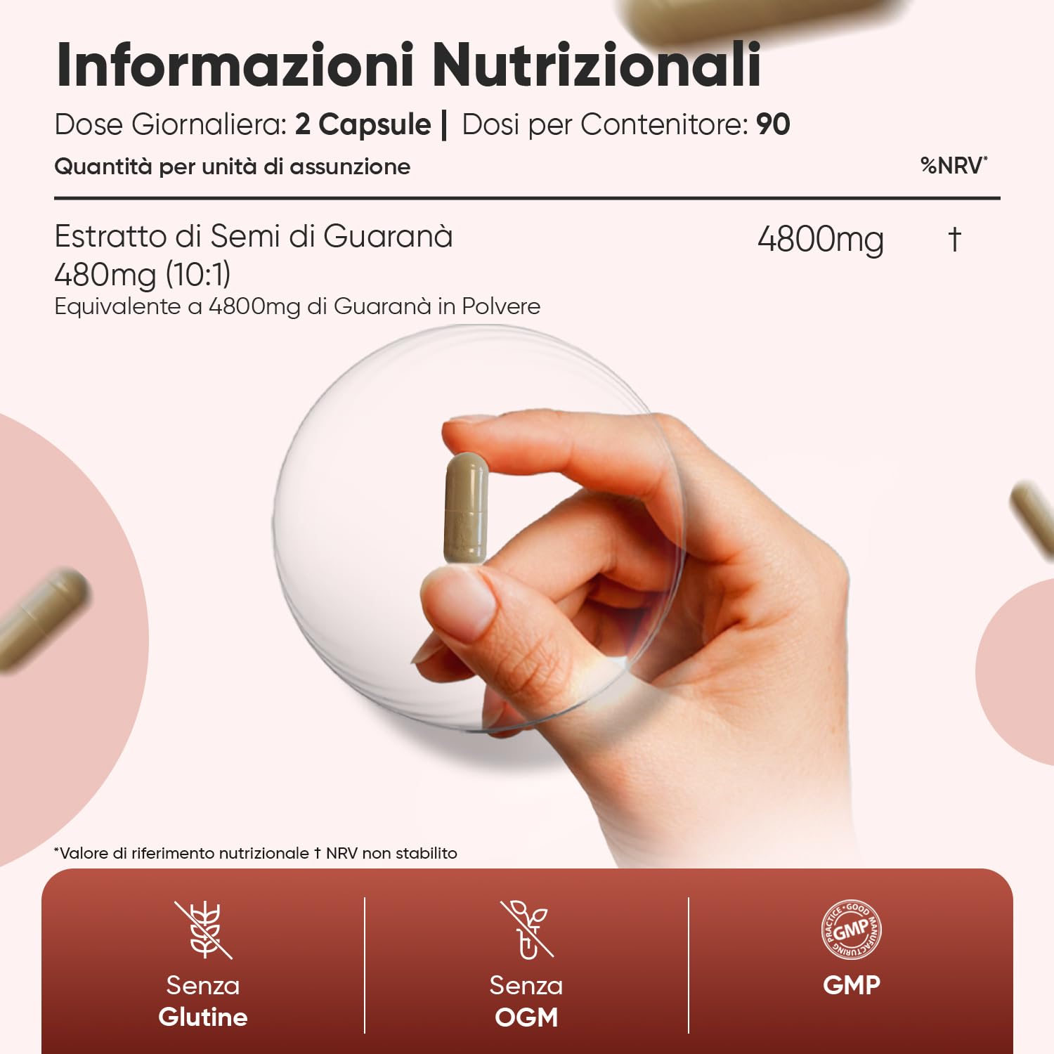 Guarana Puro Vegano, 180 Capsule, per 3 Mesi, Estratto 10:1 di Guarana Polvere, 4800mg per Dose, da Semi di Paullinia Cupana, Superfood Pre Workout, Senza Magnesio Stearato, Prodotto nel Regno Unito