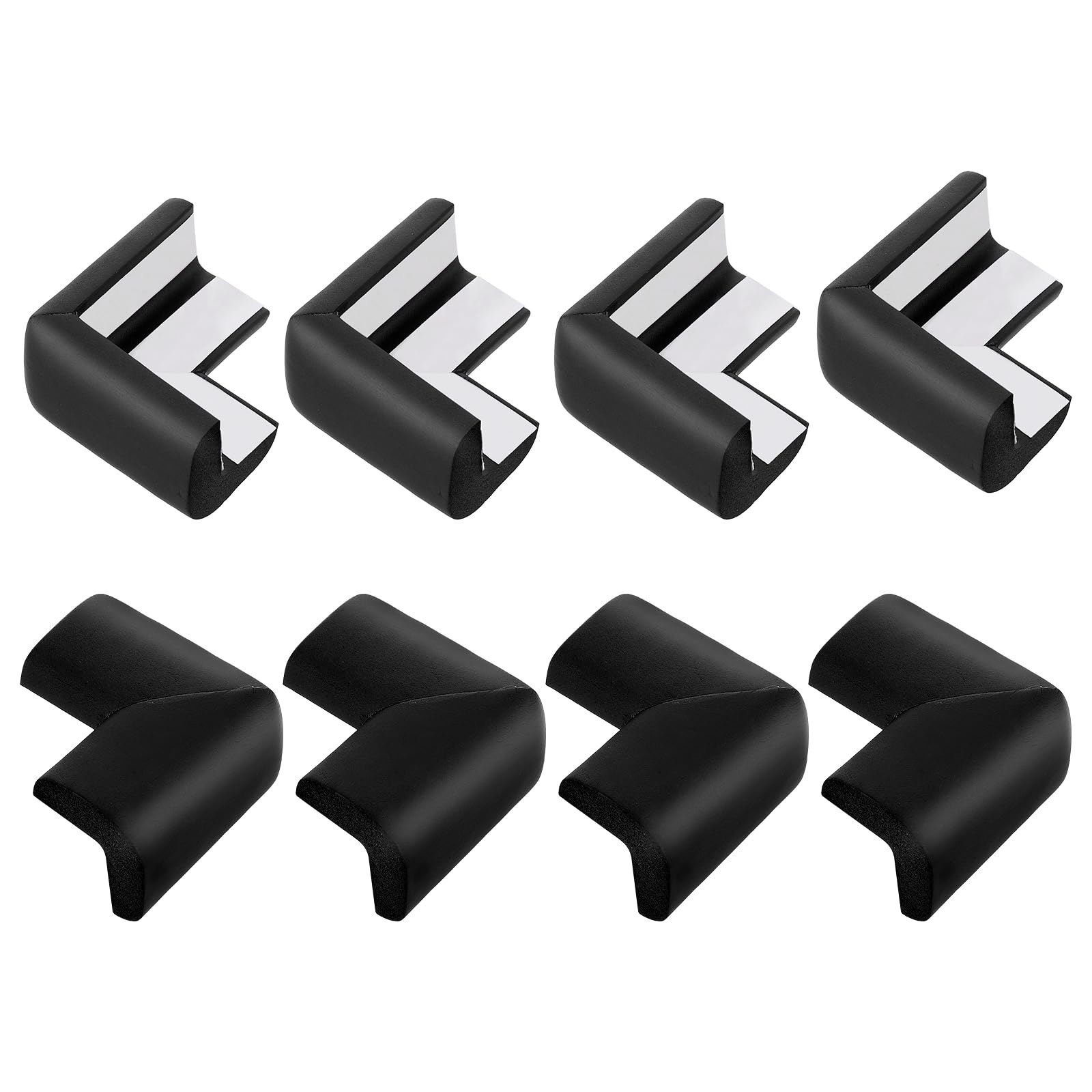 uxcell Corner Protectors, 8 Pcs Furniture Corner Guards and Edges Safety Bumpers, Soft Rubber Foam Cushions for Fireplace, Table, Stair, Cabinet Edges