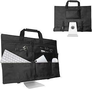Boczif Monitor Carrying Case, Protective Monitor Travel Bag for 24'' iMac Desktop Computer and LCD Screens, Desktop Storage Bag for iMac Monitor Dust Cover with Carry Handle and Pockets