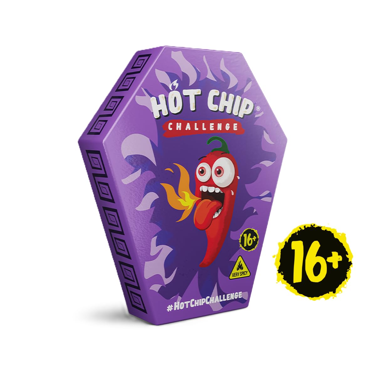 HOT-CHIP Challenge Sehr scharfer Chip – Carolina Reaper – Scharfes Erlebnis – Inkl. Handschuh & Sticker – Geschenk für Chili Liebhaber, Extrem Scharf, Mutprobe, Single Chip, Geschenk (16+) (2er Pack)