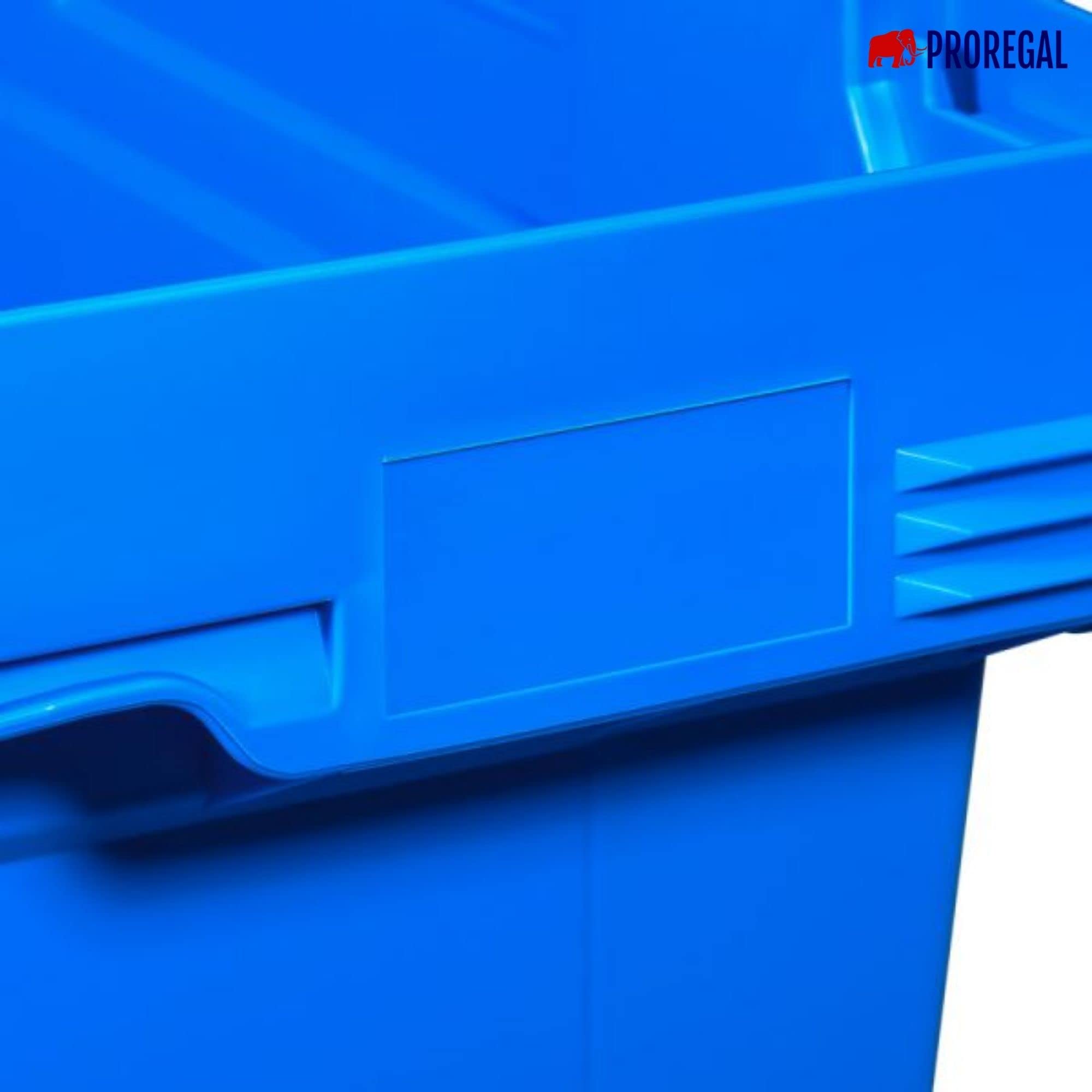 PROREGAL Conical Mehrweg-Stapelbehälter mit Krokodildeckel Blau | HxBxT 34,9x41x61cm | 58 Liter | Lagerbox Eurobox Transportbox Transportbehälter Stapelbehälter