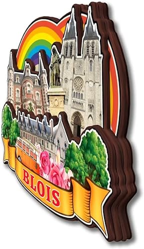 Miniatura 3 de Blois Centre-Val de Loire Francia - Imán de madera para nevera, colección 3D, hecho a mano, viajes, ciudad, recuerdos, nevera, regalo para