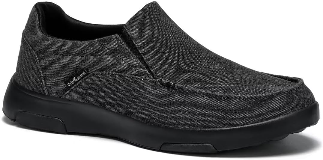 Men's Arch Support Slip-On Loafers Walking Shoes: Supportive Comfortable Soft Cushion Adjustable Fit Slip On Loafers, High Arch Lightweight Outdoor Casual Work House Standing Flat Shoes