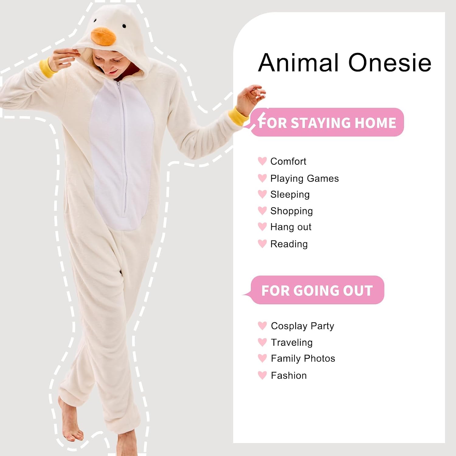 Unisex Adult Onesie Pajamas Animal One Piece Snug Fit Halloween Costume Sleepwear Homewear