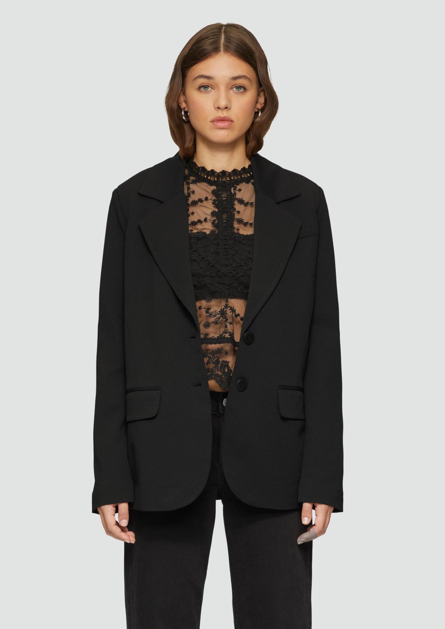 QS Blazer mit Reverskragen und Pattentaschen