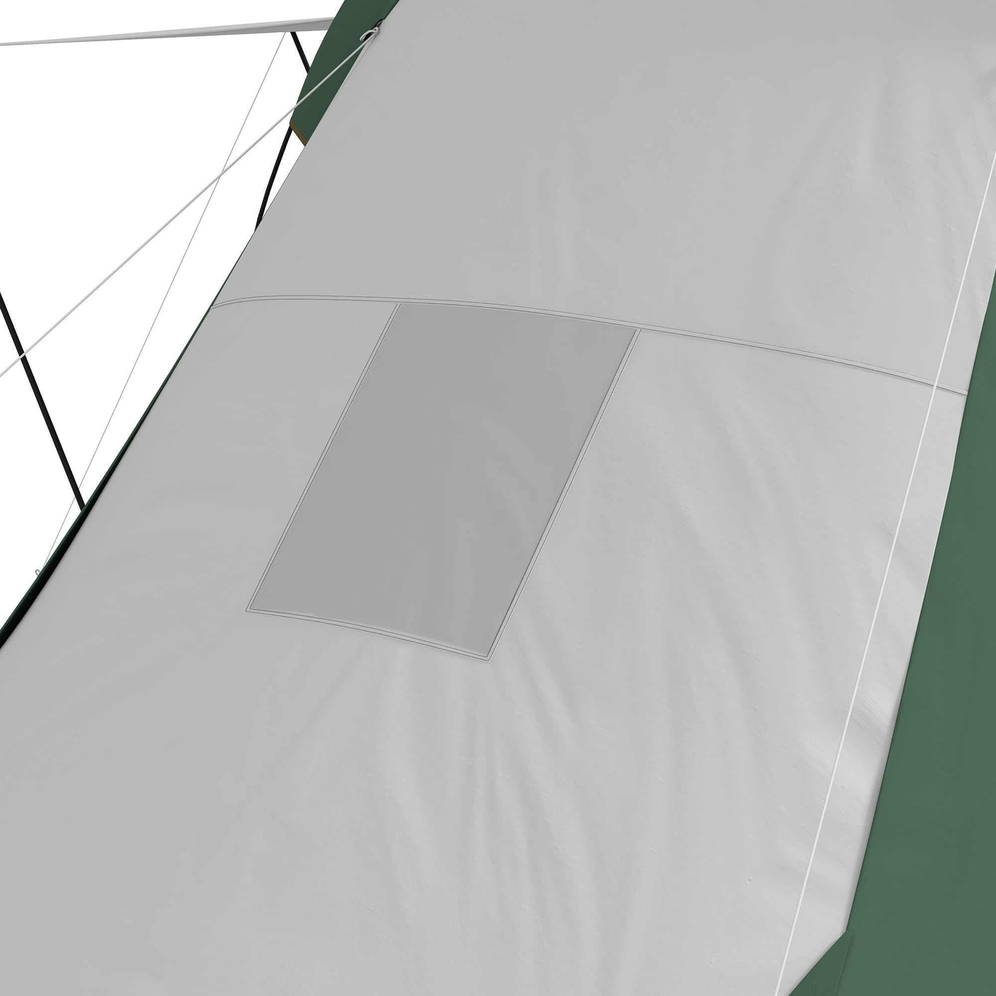 Outsunny Tente Tunnel Tente de Camping familiale 4-6 pers. légère ventilée Facile à Monter - 2 Grandes Portes 5,55 x 2,25 x 1,9 m Fibre Verre Polyester, Gris et Vert