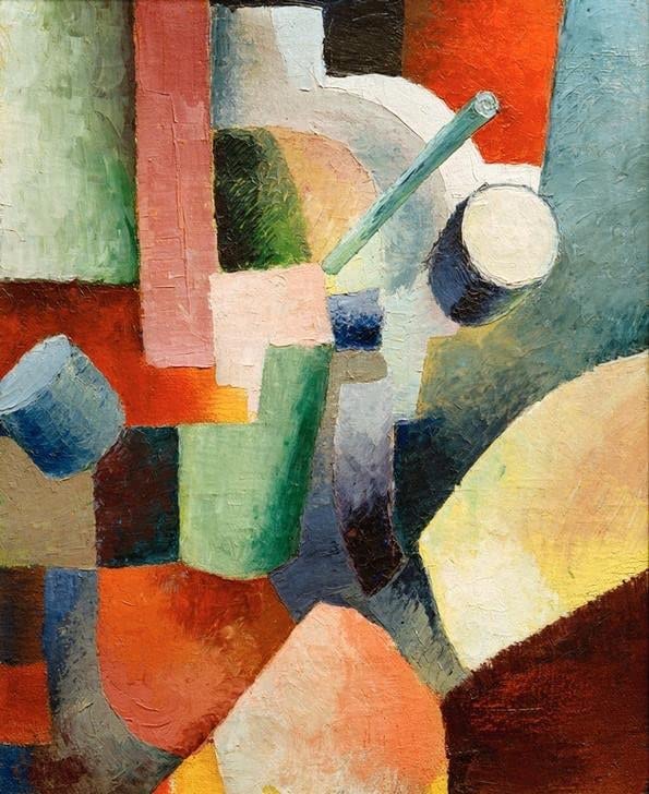 Pintura en lienzo de August Macke, mural artístico de alta calidad y 60x90cm para interiores