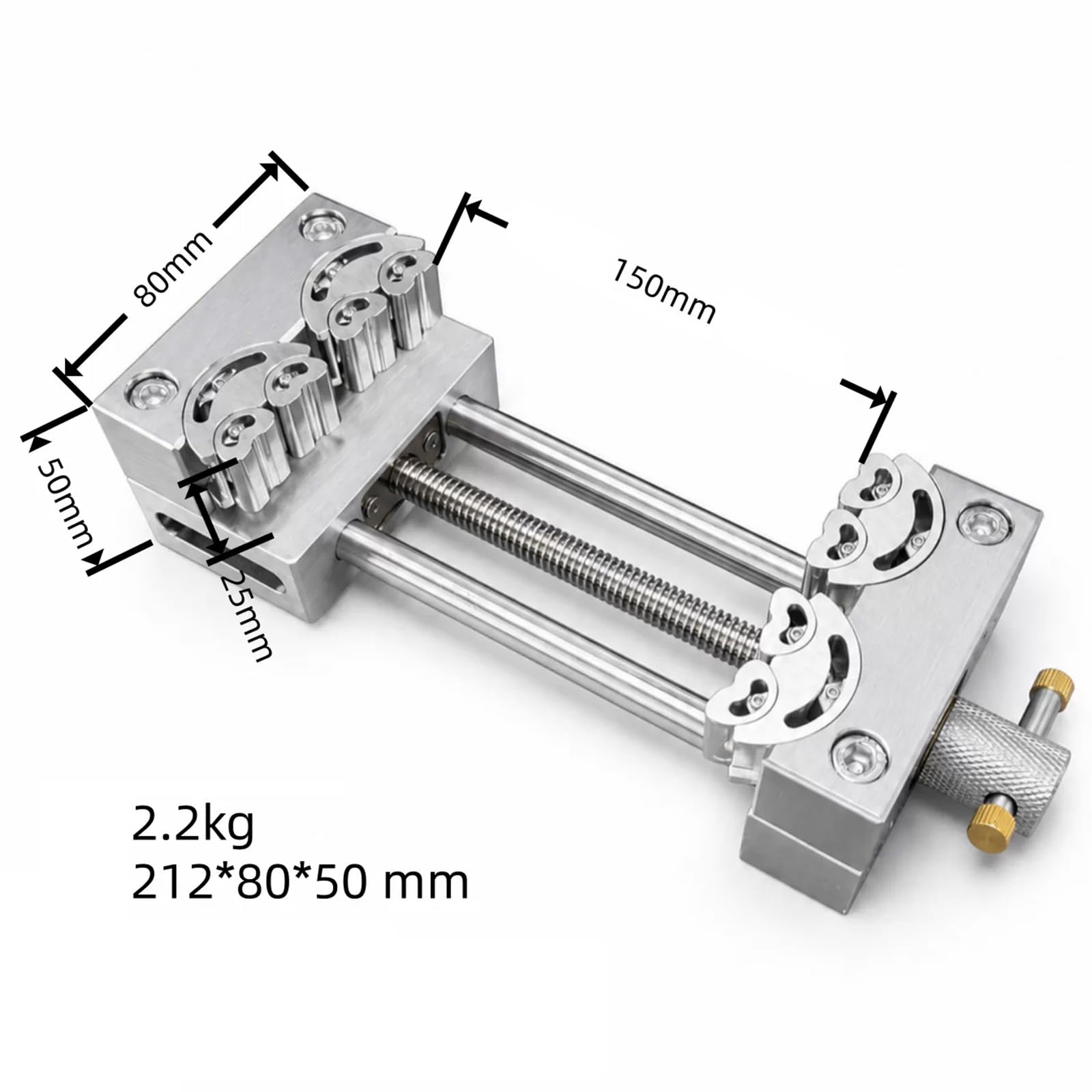 Tornillo De Banco Fractal De Acero Inoxidable, Tornillo De Banco Autoajustable para Taladro, Abrazadera, con Diseño De Mordazas Múltiples, para Manualidades, Fabricación 150mm