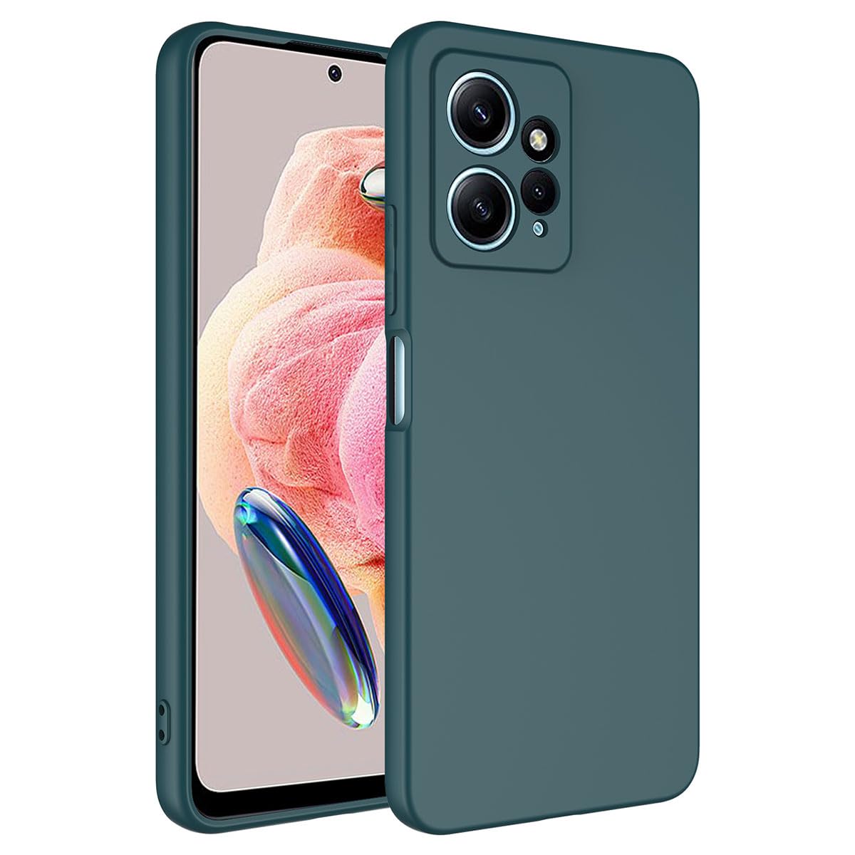 Zore Xiaomi ile uyumlu Redmi Note 12 4G Kılıf Zore Mara Lansman Kapak Koyu Yeşil