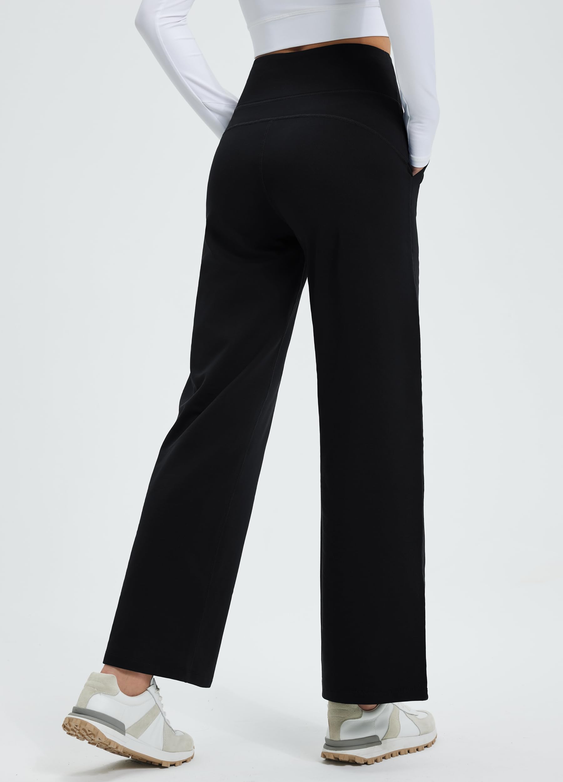 Libin Pantaloni Termici Donna Inverno Pantaloni Yoga Largo Foderato Pelliccia Casual Jogging con Tasche Caldo Sportivi Pantaloni