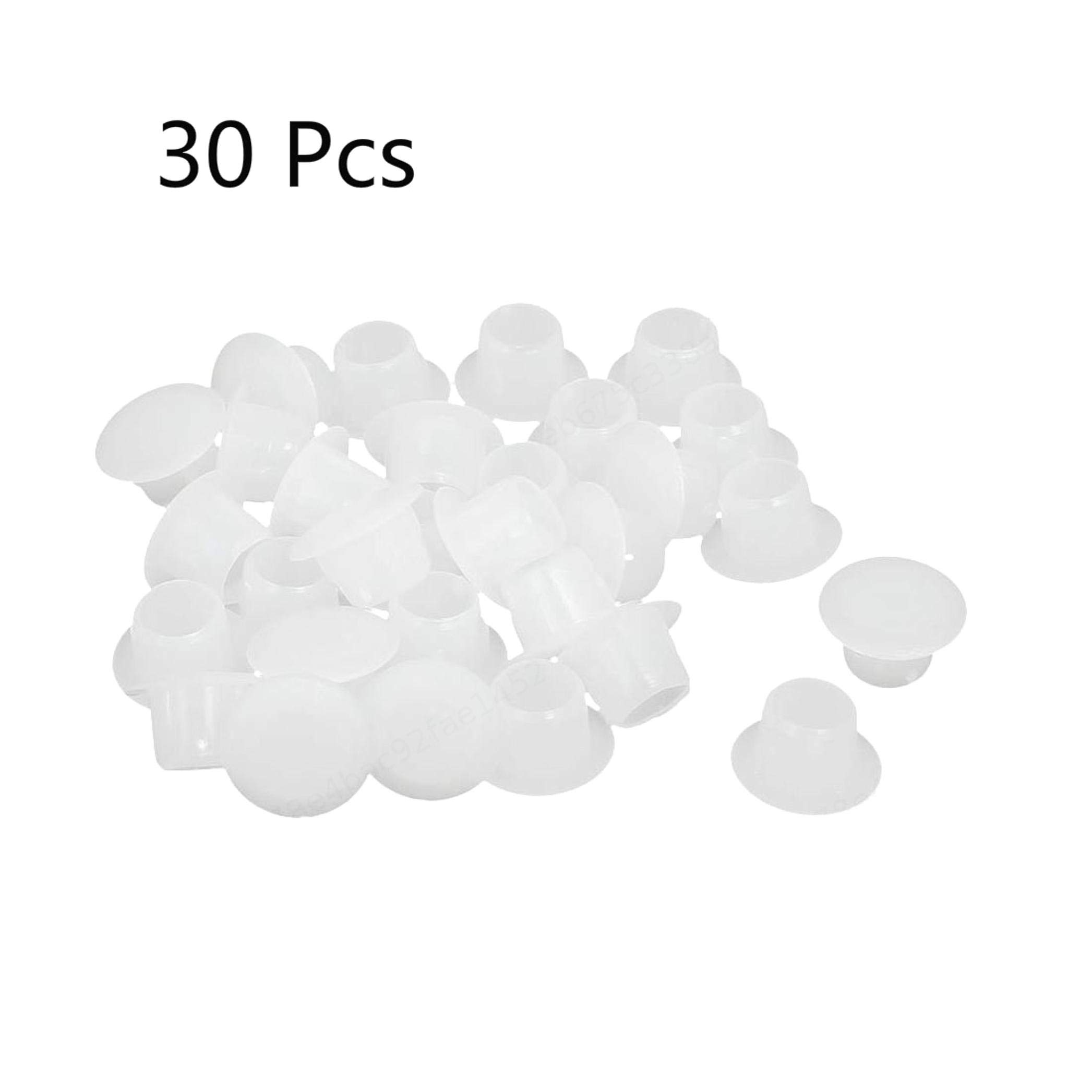 PRINDIY Hole Lids White 8mm Dia 30pcs Plastic Straight Line Screw Cap Covers