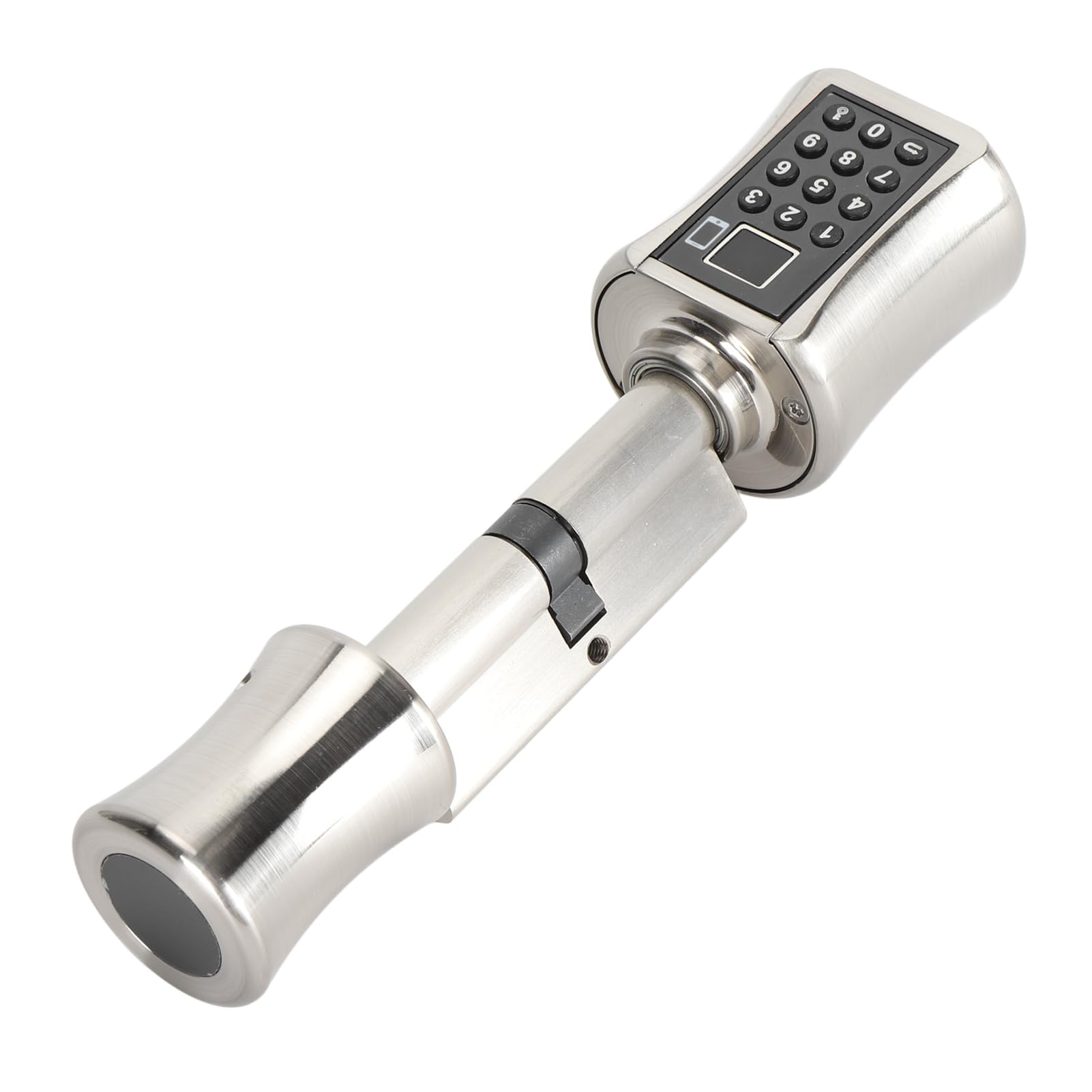 Pongnas Cerradura de Teclado Inteligente Biométrica con Huella Dactilar, Aleación de Aluminio, Fácil Reemplazo, Registro de Desbloqueo de Contraseña Antipío para Puertas de Madera y
