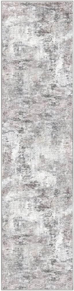 Modern Abstract Hallway Runner Rug, Beige Grey 2x8 Runner Rug, Washable Kitchen Runner Non-Slip Soft Thin Print Faux Wool Carpet for Entryway Bedroom Laundry Room Indoor - Image 9