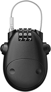 Cable lock, scooter lock, lock for scooters, bicycle lock, small, scooter lock, children's scooter, wire lock, 3 number discs, 75 cm steel cable, for bicycles, skis, helmet, luggage