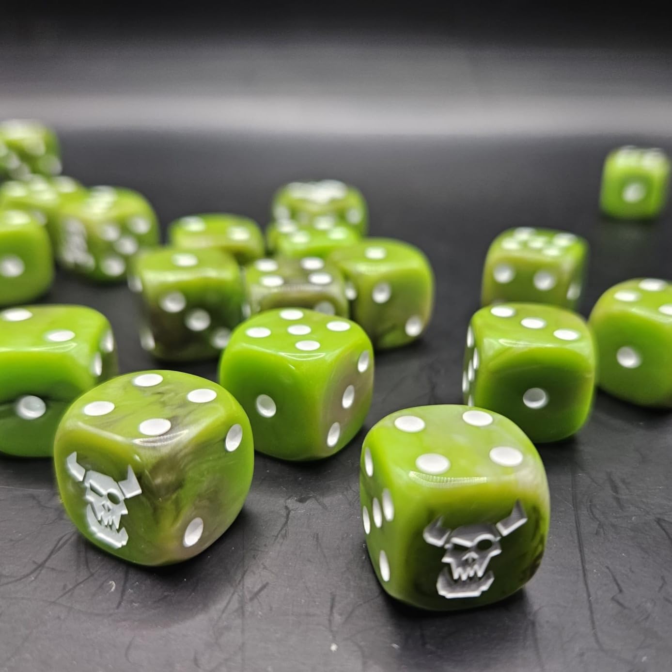 Dirty Ork Warboss Dice Set for Tabletop gaming KOW, AOS or 40k e.t.c.. (25)