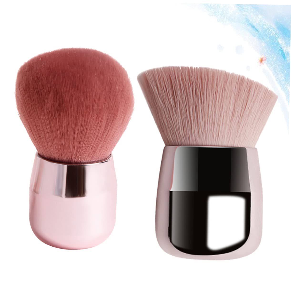 minkissy 6pezzi Pennelli Makeup Forma Di Fungo Di Pennelli Per Polvere e Blush Portatile Per Uso Quotidiano e Professionale Sintetica Per Look Naturale
