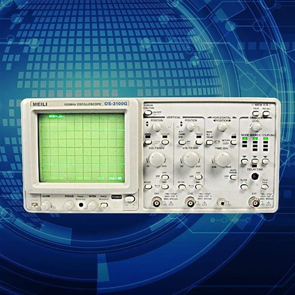 Osciloscopio OS-3100G de 2 canales a 100MHz 23 Funciones medición analógico,Alta Precisión(110V)