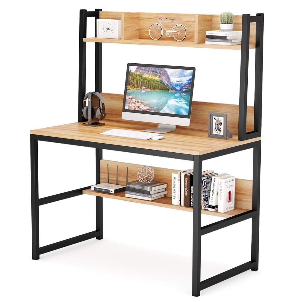 Buy Tribesigns Computer Desk with Hutch, Modern PC Laptop Table Study