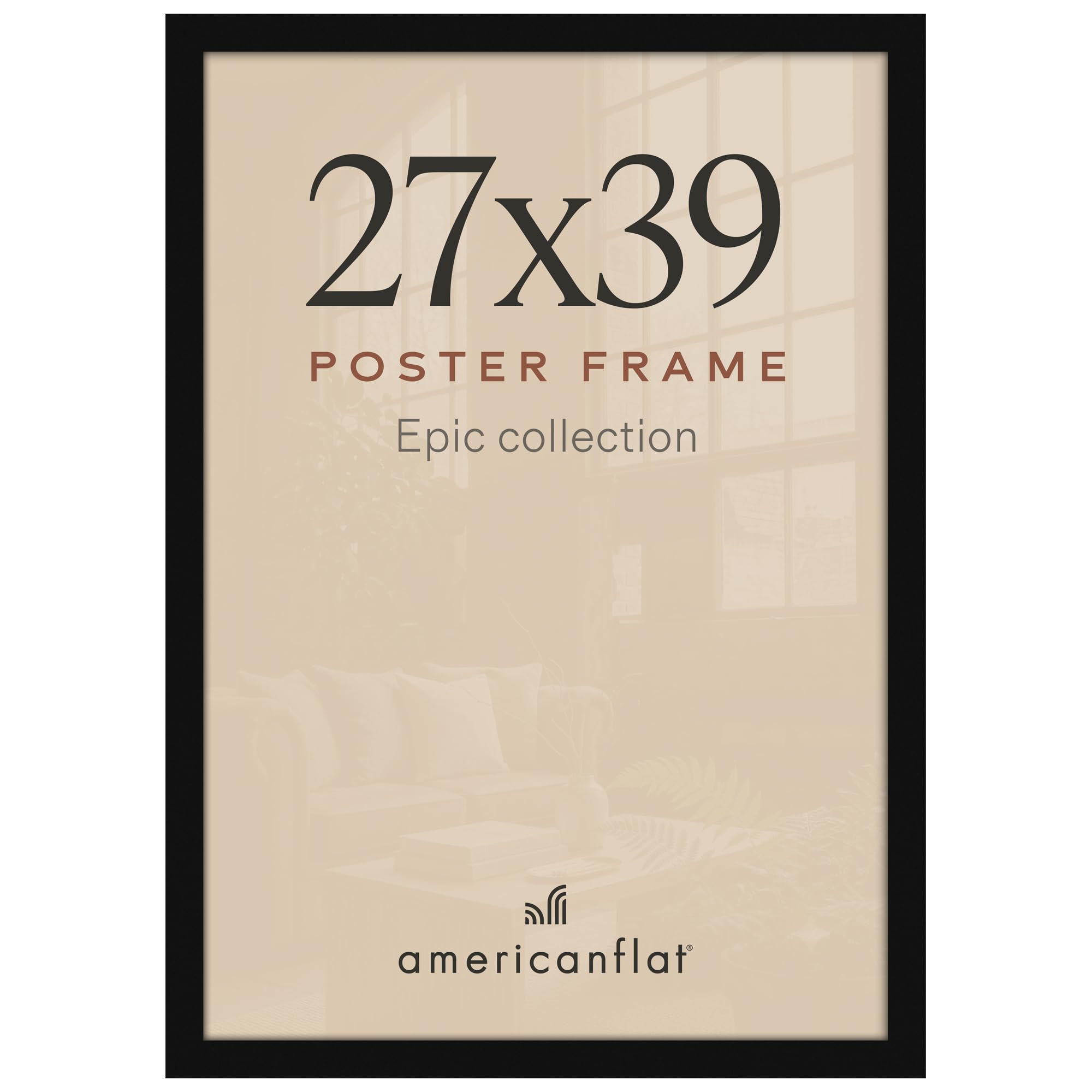 Americanflat 27x39 Poster Frame - Engineered Wood - Black