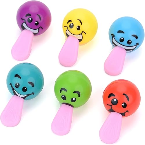 Miniatura 8 de Pelotas antiestrés  Pelotas antiestrés elásticas de 1.25 pulgadas  Cara tonta con lengua  Pelotas para apretar  Bolas suaves 25 piezas  Pelotas