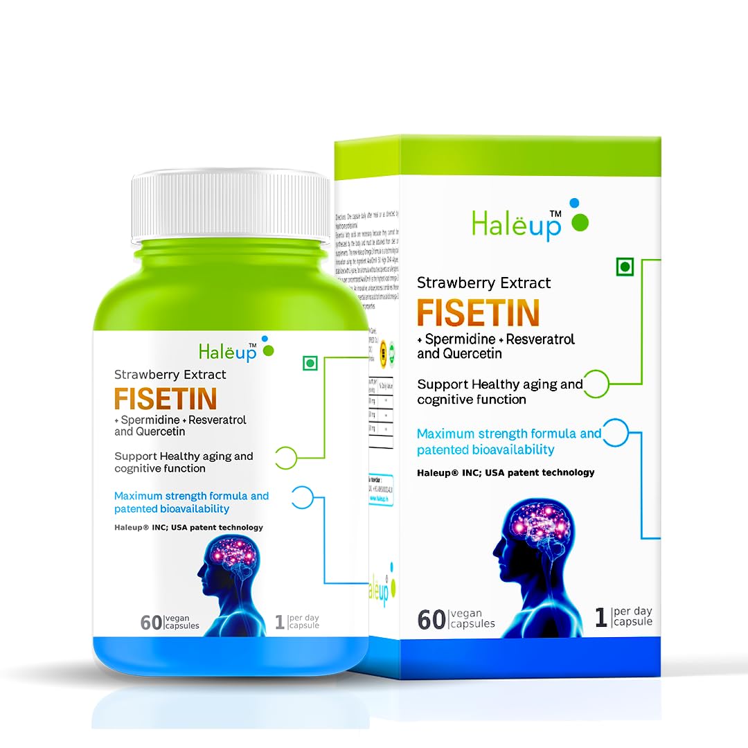 Fisetin 100 mg, Spermidine 10 mg, Quercetin 100 mg, and Trans-Resveratrol 400 mg from Haleup INC, USA (Pack of 4 X 60s)-image-36