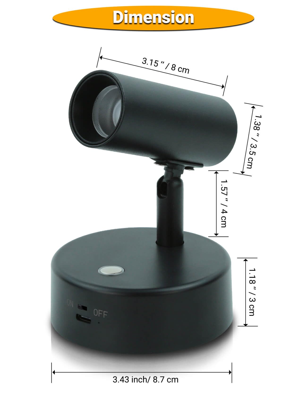 Spotlights für den Innenbereich mit Fernbedienung, Wiederaufladbares Bild-Spotlight, Kabellose LED-Akzentbeleuchtung mit Timer & Dimmfunktion 3 CCT Mini-Spots für Gemälde Kunstwerke, 2 stk